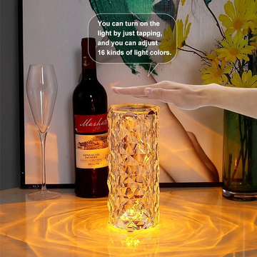 LED Crystal Diamond Lamp - 16 Color RGB Touch Control